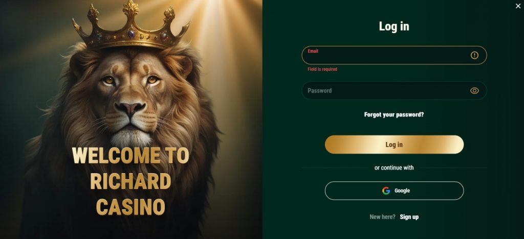 Richard Casino login page Australia player account access secure