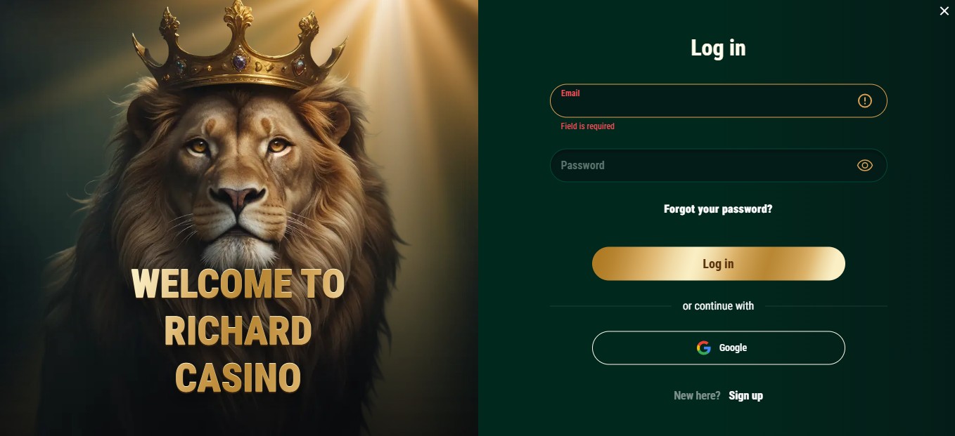 Richard Casino Login Page